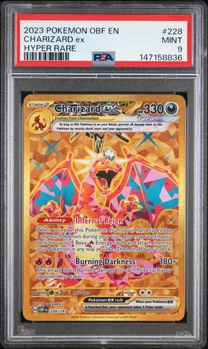 2023 POKEMON OBF EN-OBSIDIAN FLAMES HYPER RARE #228 CHARIZARD EX PSA 9