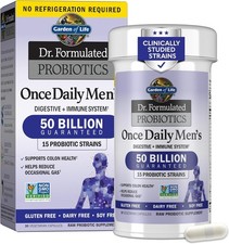 Garden of Life Probiotics Dr Formulated Men's 50 Billion CFU 15 30 ct Exp 8/26