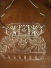 Pre-owned Vintage Star Of David Presses Glass Butter Dish W/Metal Handle — photo 6