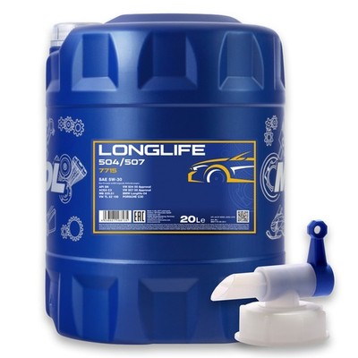 20L Mannol Longlife Öl 5W-30 Motoröl VW 504.00 507.00 BMW LL-04 + Ablasshahn