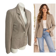 Cotton On Blazer Women Medium Brown Work Office Capsule Minimalist Basic