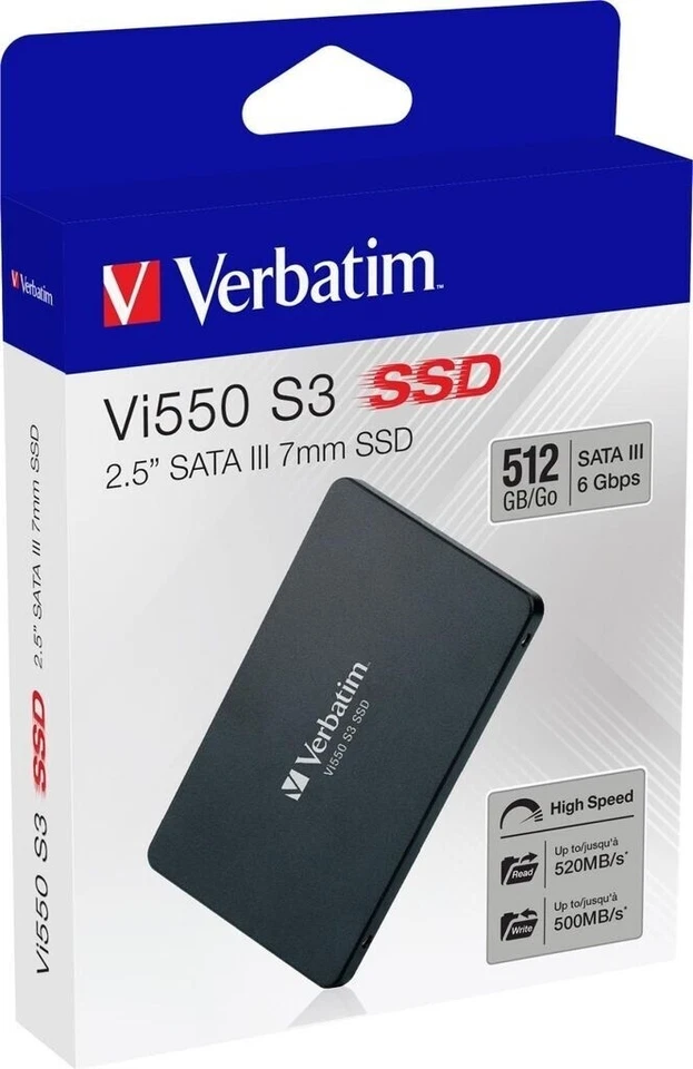 Verbatim Vi550 S3 512GB SSD Interno 2.5” SATA Hard Disk Stato Solido PC Laptop