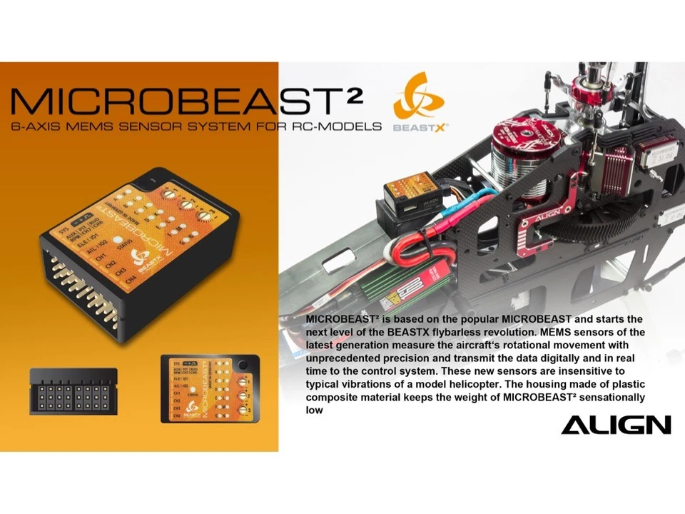 Align BeastX Microbeast 2 Flybarless System : HEGBP301T - Image 2 of 4