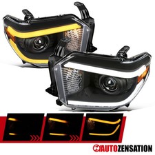 Black Projector Headlights Fit 2014-2021 Toyota Tundra Led Sequential Signal