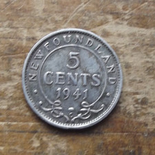 1941 NEWFOUNDLAND SILVER 5 CENTS COIN LOT 98-K