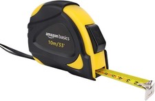 Amazon Basics Self-Locking Tape Measure, Metric Scale, MID Accuracy, 10 m (1-Pa