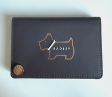 Radley Heritage Dog Outline Grey Leather Credit Card Holder - New
