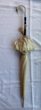 Antique 1900s Acetate Umbrella W Celluloid Handle Cameo Cream Works