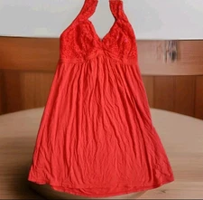 Soma Babydoll Nightie Chemise M Cool Nights Lingerie Nightgown Lace Halter Soft 