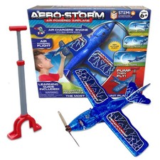 Aero Storm Kids Airplane Toy, Air Powered Flying Medium to Large, Blue