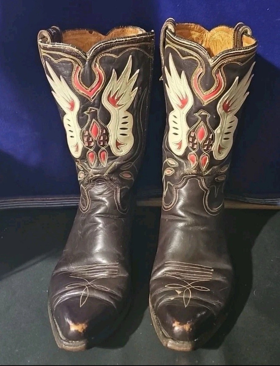 Vintage 1950s ACME Shorty Cowboy Boots Eagle Thunderbird