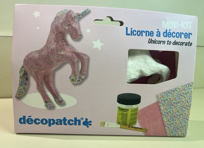 Unicorn Mini Kit by Decopatch, Glue, Brush, Personalize Arts Crafts Ages 5+