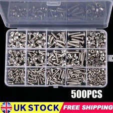 500pcs Allen Bolts and Nuts Assorted Set Stainless Steel Button Head Hex Screws