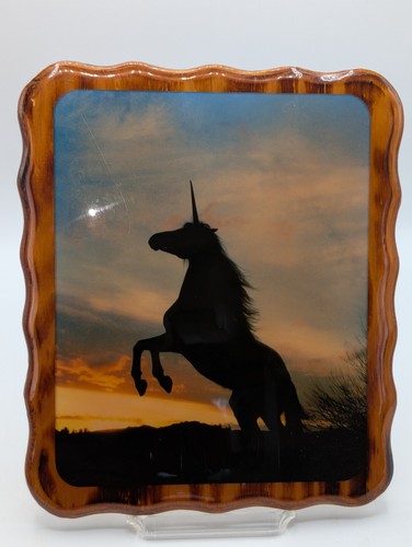 Vintage Large Wooden Unicorn Horse Art Wall Plaque Home Decor - Picture 3 of 9