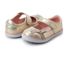 NWT LIVIE & LUCA RIVER MARY JANE SNEAKER GOLD CHAMPAGNE SIZE 1 Youth