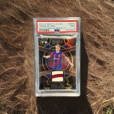 2023-24 Panini Select La Liga Barcelona Frenkie De Jong Patch Black 1/1 PSA 9