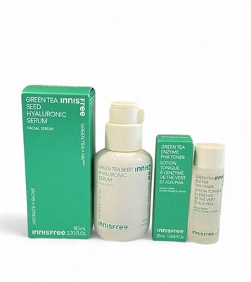 Innisfree Green Tea Seed Hyaluronic Facial Serum FULLSIZE + SAMPLE-SIZE TONER