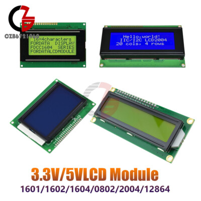 Fit Arduino 1601/1602/1604/0802/2004/12864 3.3V/5V Character LCD Display Module