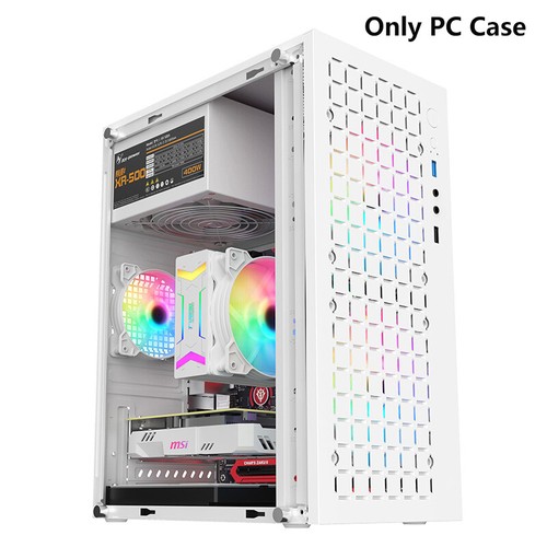 Micro ATX/ITX Transparent DIY PC Case Glass Desktop Computer Case HDD*2+SSD*2 - Picture 12 of 14