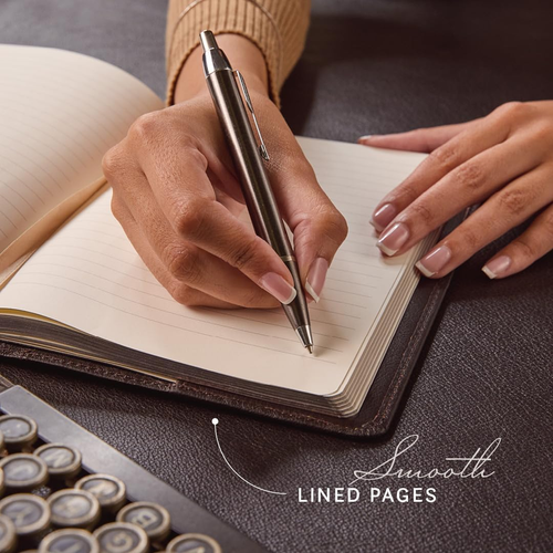 Leather Refillable Journal/Writing Notebook, 120Gsm Thick Paper, 160 Pages, (8.6 - Picture 4 of 12