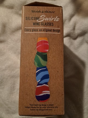 Silicone Swirls Wine Glasses, 4-PACK 12 oz PBA free. New - Picture 3 of 4