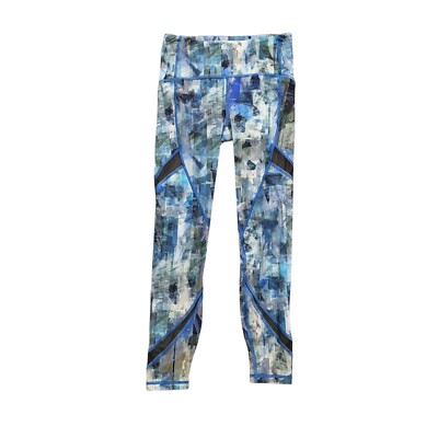 Lululemon Leggings Womens 4 Sun Dazed Multi On Pace Sweat Wicking 7/8 Mesh Panel