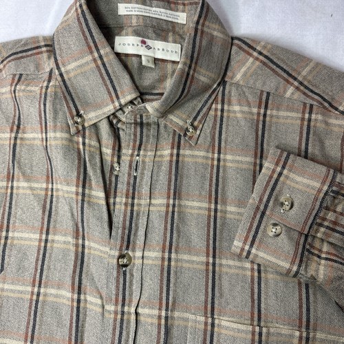 Joseph Abboud Men’s Small Flannel Button Down Long Sleeve Brown Outdoor Fall
