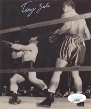 TONY ZALE Signed 5x6 B&W Photo  Boxing JSA AH58491