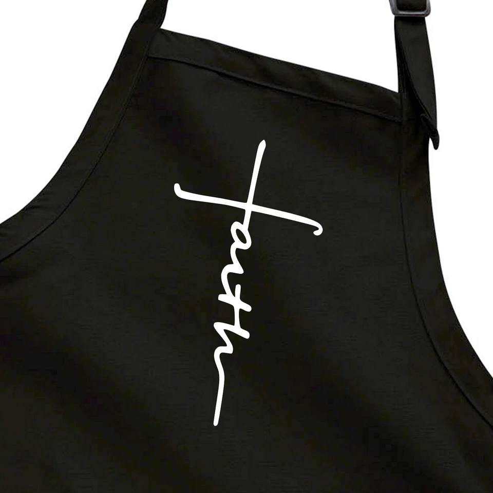 HANDMADE Faith Cross Christian Church Apron Pockets Faith Gift Love and Grace Religious