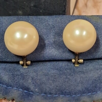 Boucles D'oreilles Clips En Métal Doré Avec Strass - Bigiotteria Vintage, Occasion