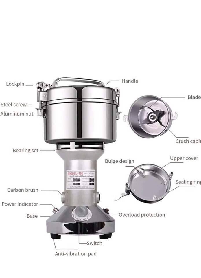 LEJIEYIN Grain Mill Electric 750G Electric Mill Stainless Steel Graingrinder & C eBay