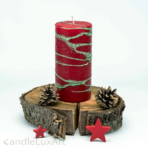 Stumpenkerzen Tropfendesign rot grün 15cm Kerzen Geschenk Weihnachten Advent