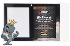 BCW Magnetic 35pt 2-Card Holder Black Border Recessed FREE SHIP