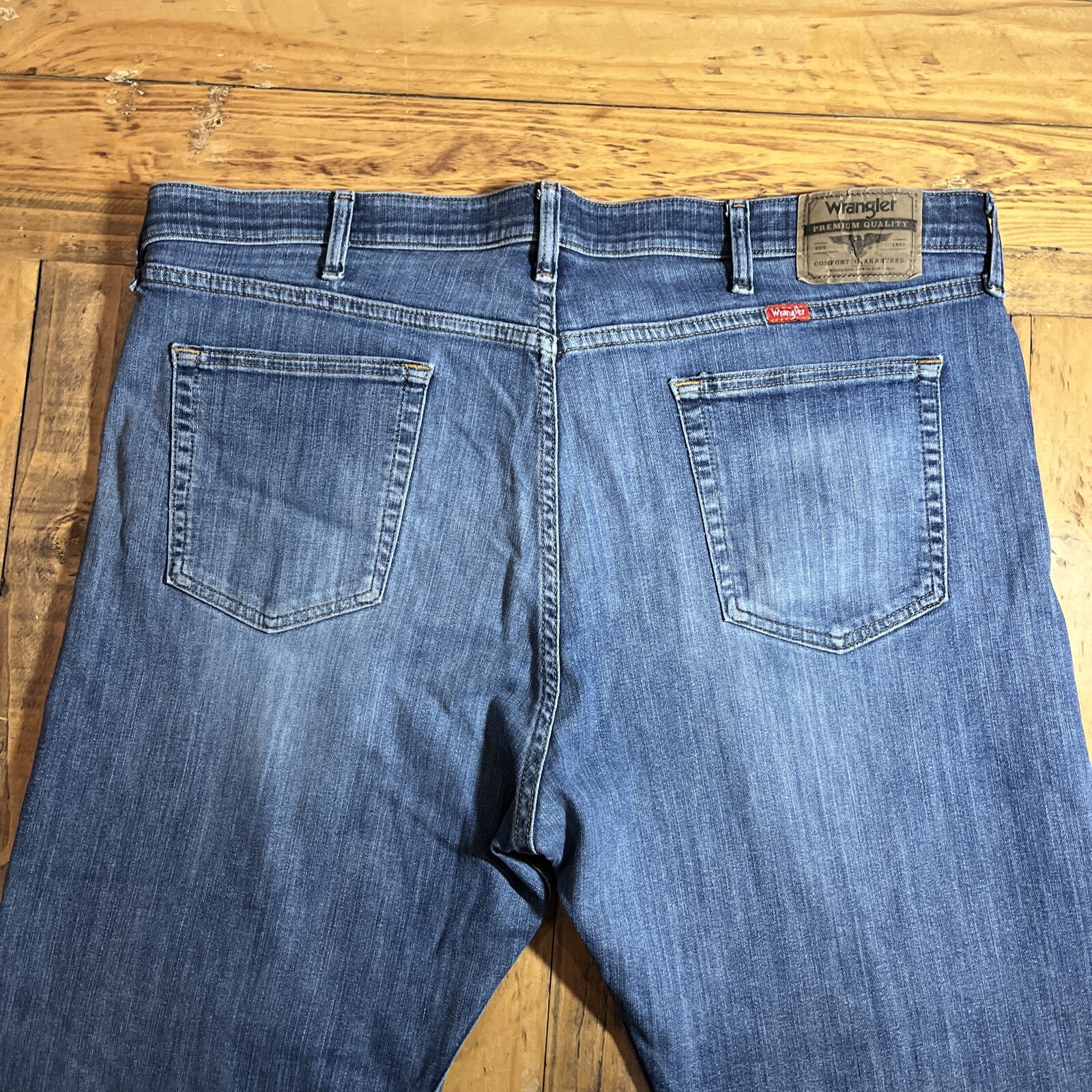 Wrangler Mens Stretch Jeans 40W 27L Regular Comfort Fit Flex Waist eBay