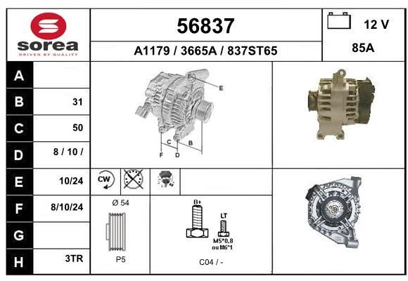 Alternateur anti panne électrique pour Fiat 500 1.2 et Ford Ka