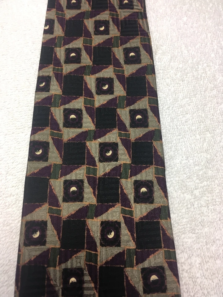 JZ RICHARDS CORBATA HOMBRE NEGRA CON GRIS VERDE ORO PÚRPURA 3,75 X 60 Foto 4 de 4