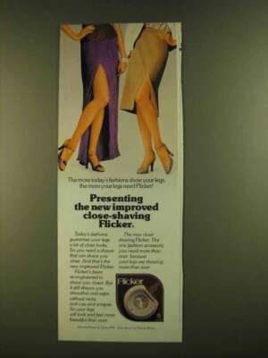 1980 Flicker Razor Ad - Improved Close-Shaving