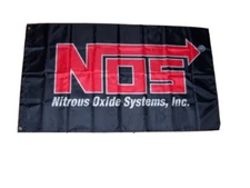 NOS 3'X5' FLAG BANNER NITROUS OXIDE SYSTEMS MAN CAVE DRAG RACING FAST SHIPPING
