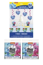 Blue’s Clues Birthday Party Decorating Kit, 7 Pieces and Tablecover Lot of (3)