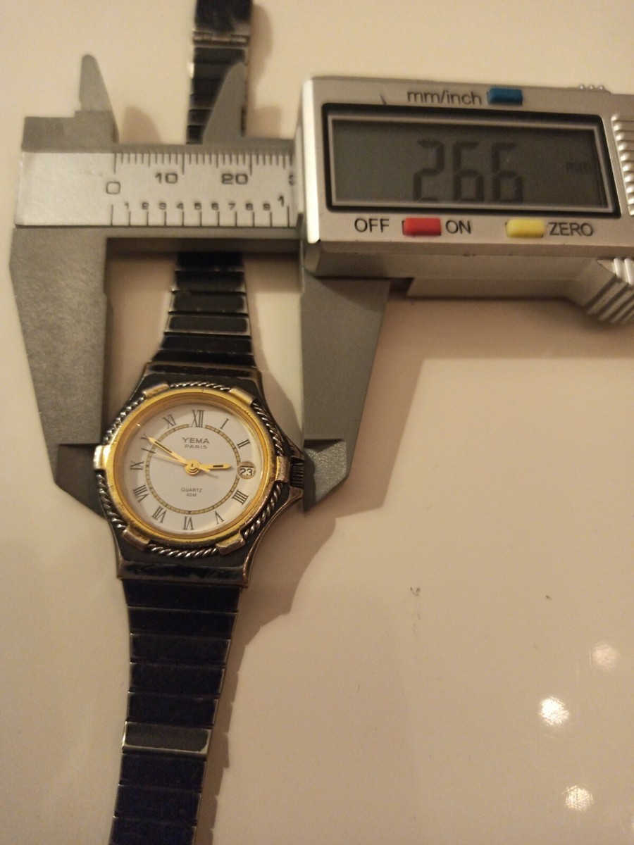 Montre Yema Paris Quartz Femme - Boîtier PVD Noir, Fonctionne, Occasion