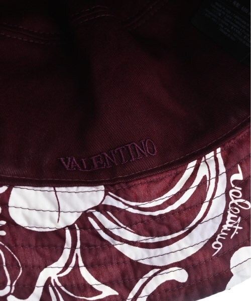 【関税込み】Valentino Garavani レッド ラージ ブリム ハット VALENTINO GARAVANI Hat ReddishxWhite(Botanical) 60cm