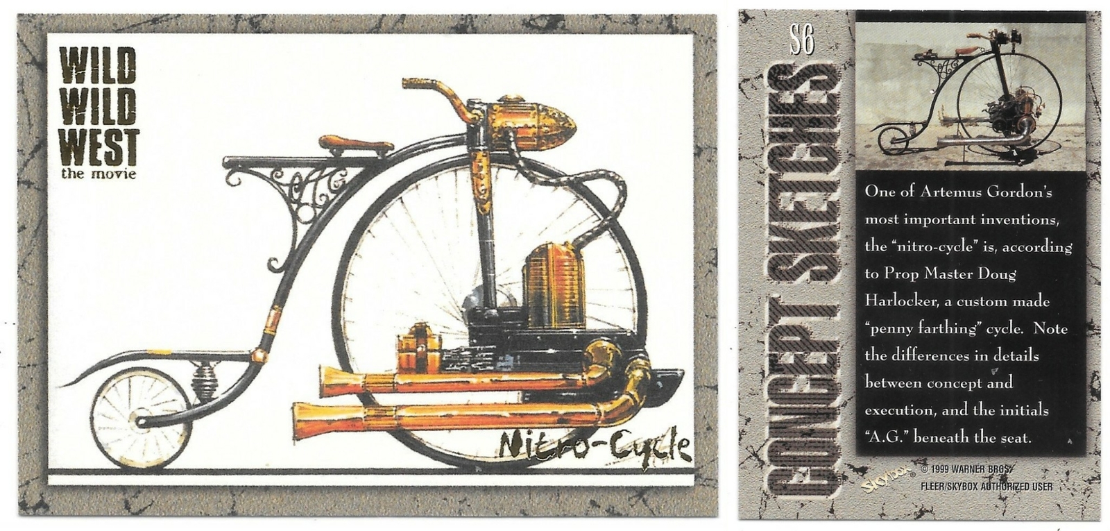 Wild Wild West The Movie Concept Sketches Cards 1999 Fleer NM YOU CHOOSE CARD - Picture 7 of 10