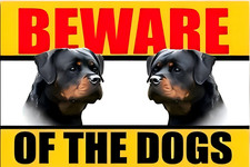 Warning Rottweiler Beware of The Dogs Tin Metal Signs Home D cor 8x12