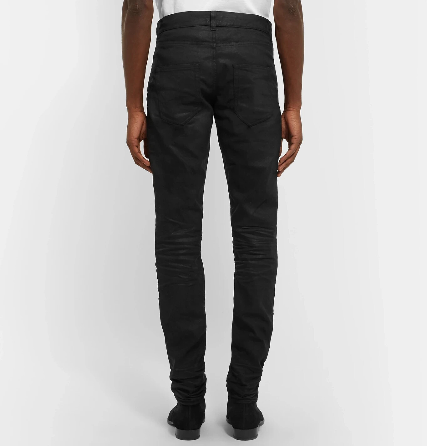Jeans Saint Laurent neri skinny fit rivestiti elasticizzati 28