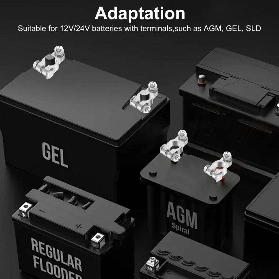 Battery Terminal Connectors Heavy Duty Positive & Negative with ...