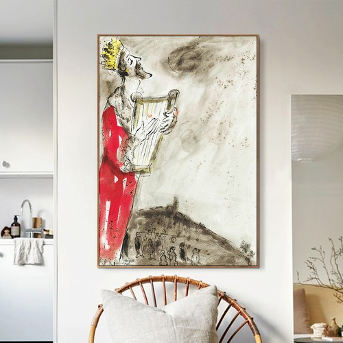 Gerahmte Leinwand Wandbild Menschen in Rot von Marc Chagall Wohnzimmer Wohndeko - Bild 5 von 21