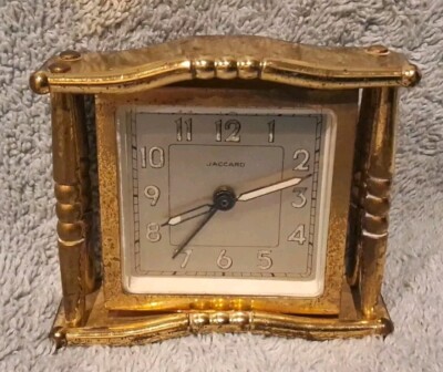 Luxus Jaccard Wecker Paris 1960/70, zum Restaurieren fehlt der Ring des Aufzugs 