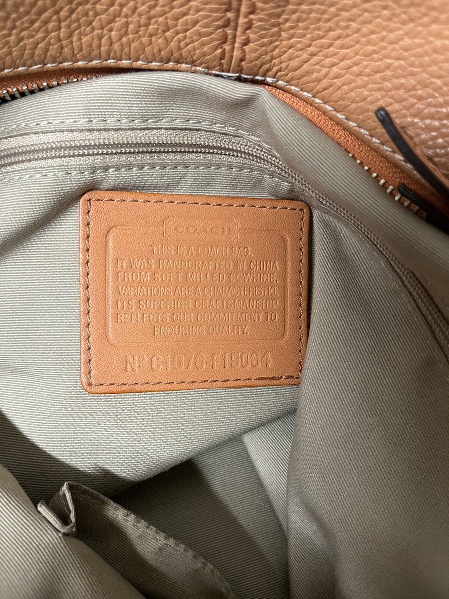 COACH F15064 SHOULDER BAG PEBBLED ORANGE LEATHER DUFFLE PURSE | eBay