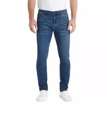 NWT Kenneth Cole Mens 40 x 34 Straight Fit 2 Way Stretch Blue Denim Jeans