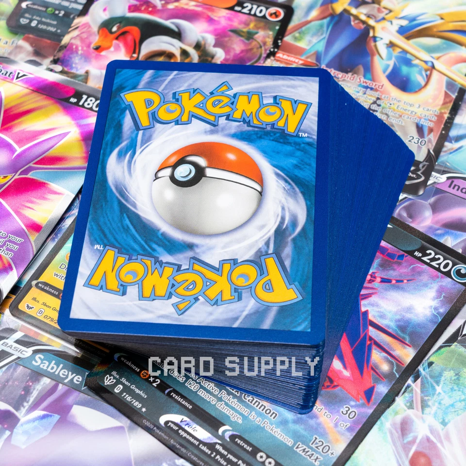 50 POKEMON CARDS 🔥 Bulk Lot No Duplicates 💎 1 Ultra Rare GUARANTEED ⚡️ EX V GX - image 2 of 4